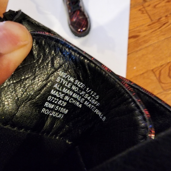 Girls red and black ankle boots size 1 - Picture 6 of 12